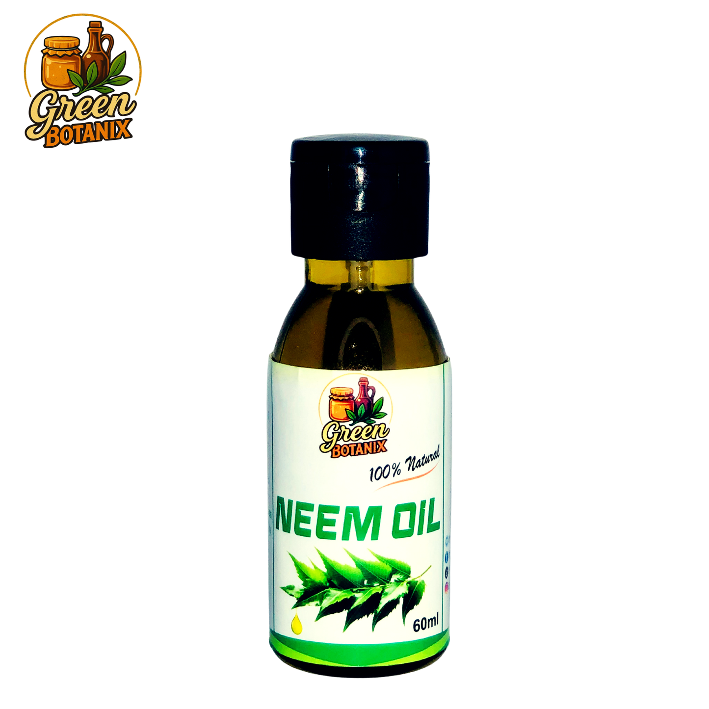 Green Botanix Neem Oil (60ml) - 100% Original - Hair & Skin Care