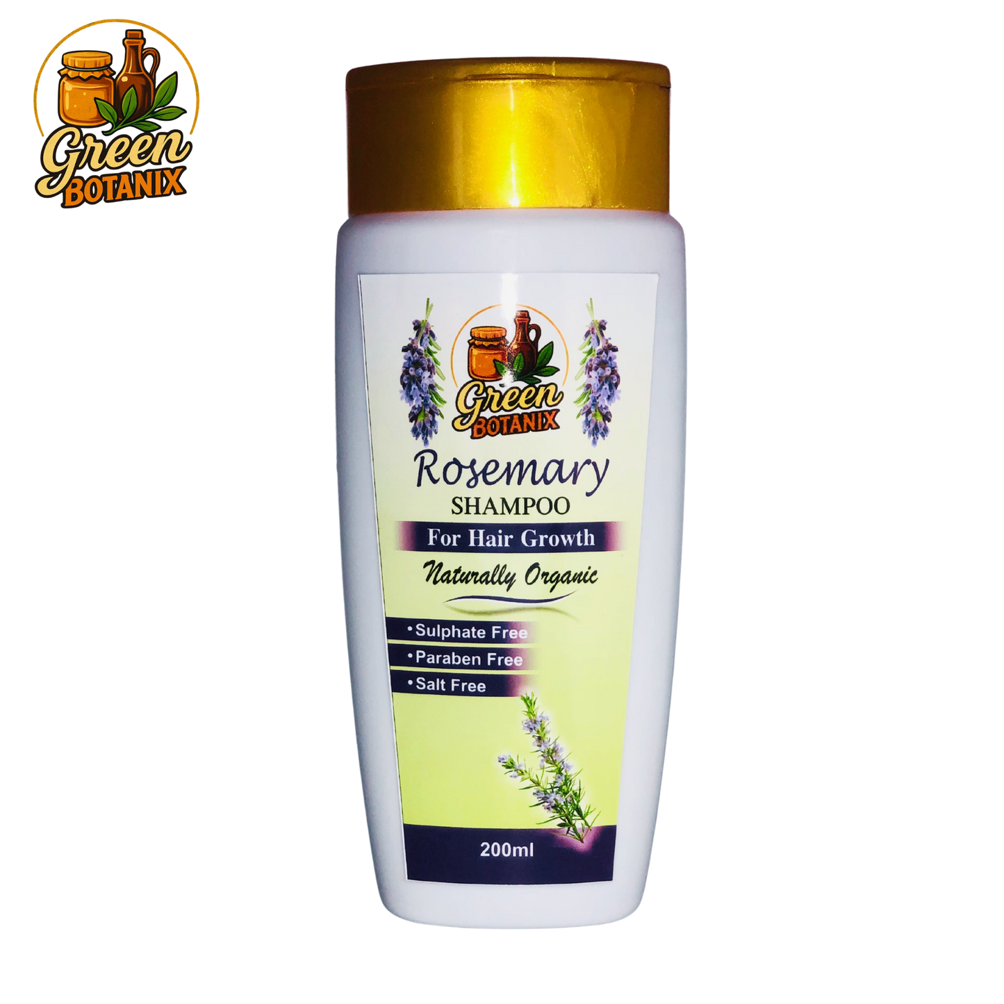 Green Botanix Rosemary Shampoo - Sulphate Free (200ml) - For Hair Growth