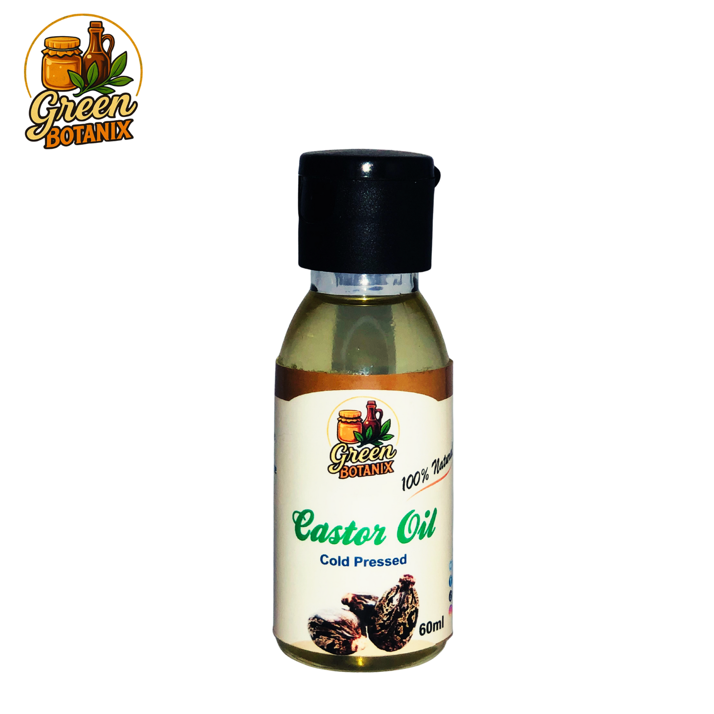 Green Botanix Castor Oil - 100% Pure & Natural Oil for Hair, Skin & Eyelashes