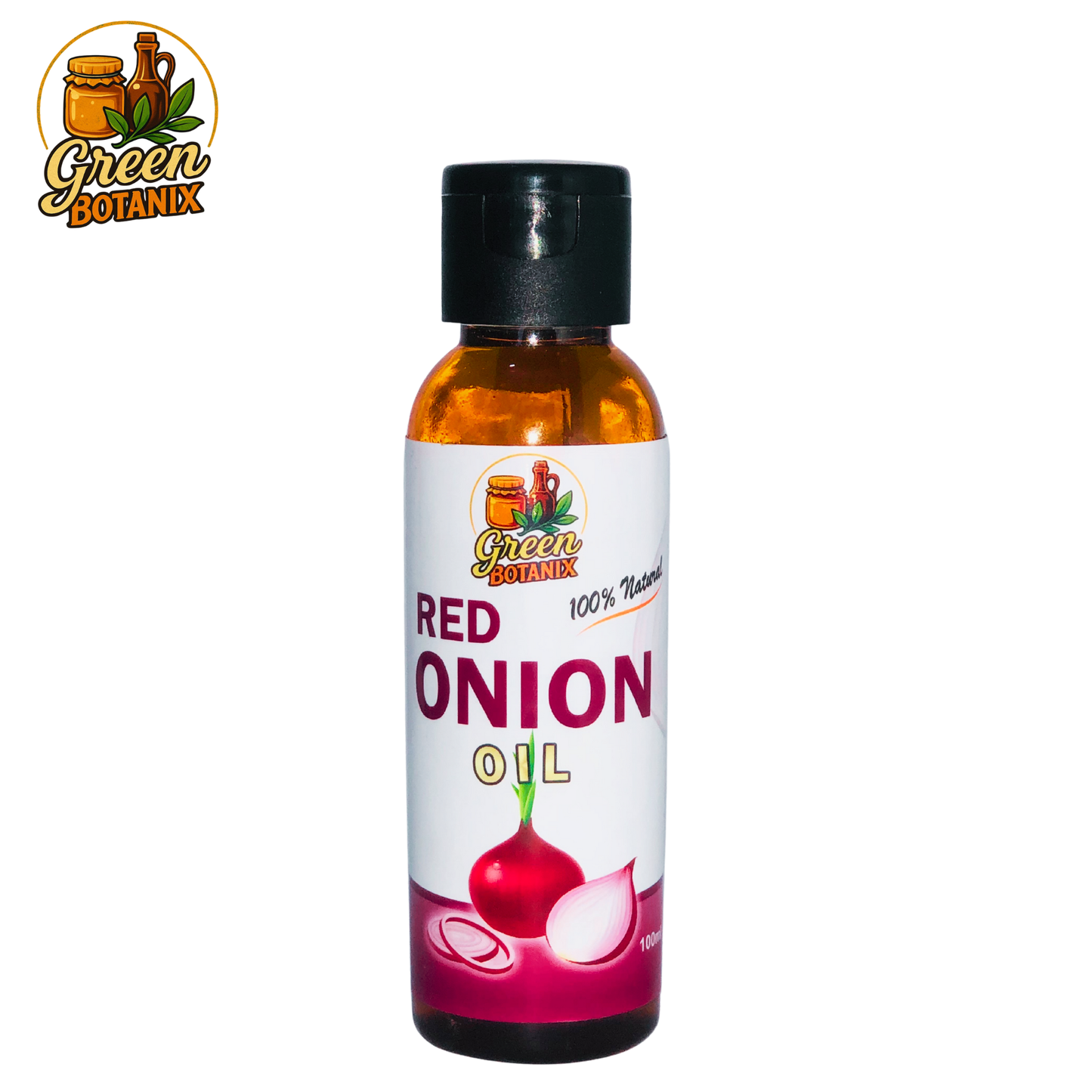 Green Botanix Red Onion Oil (100ml) - 100% Original - For Hair Fall Control