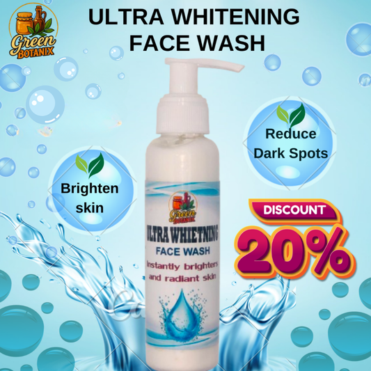 Green Botanix Ultra Whitening Facewash (100ml) - 100% Organic Glow & Brightening Care