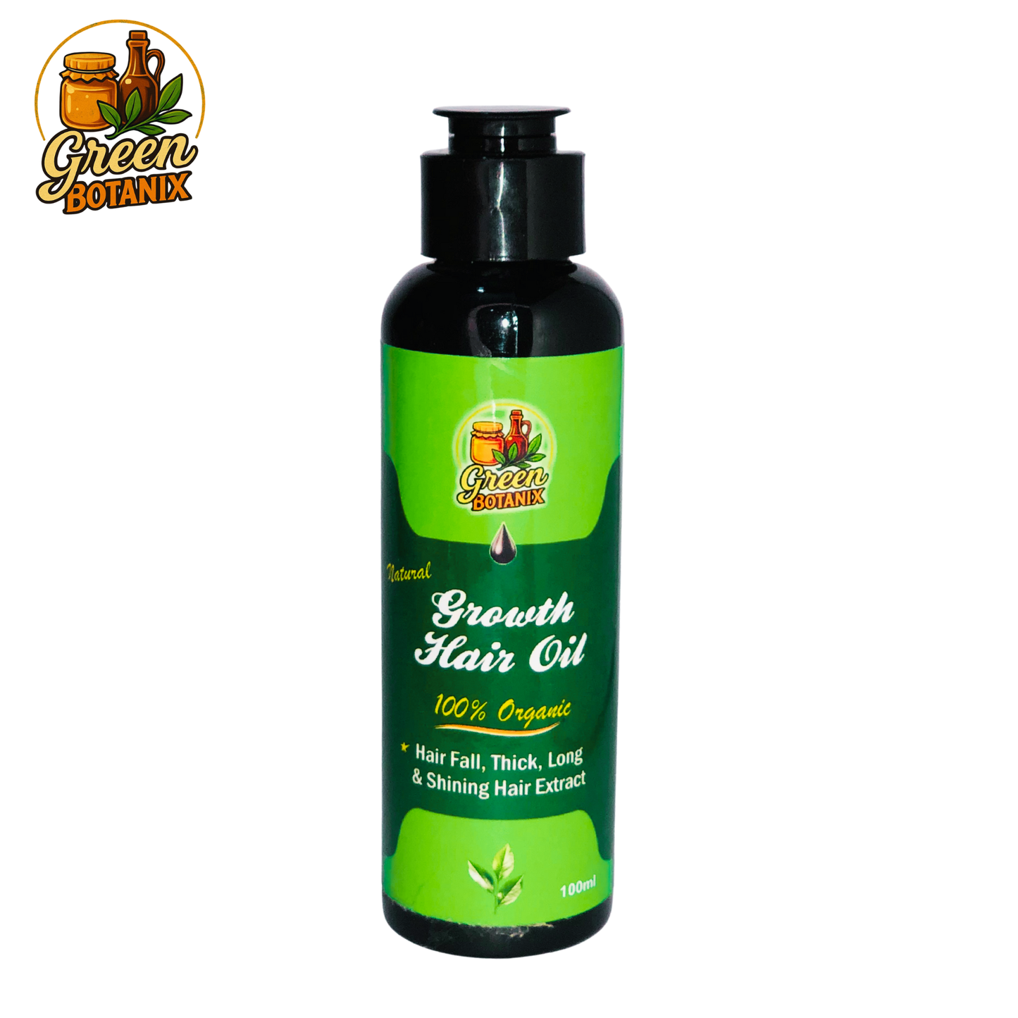 Green Botanix Growth Hair Oil - 100% Herbal For Hair Fall Control & Hair Strength