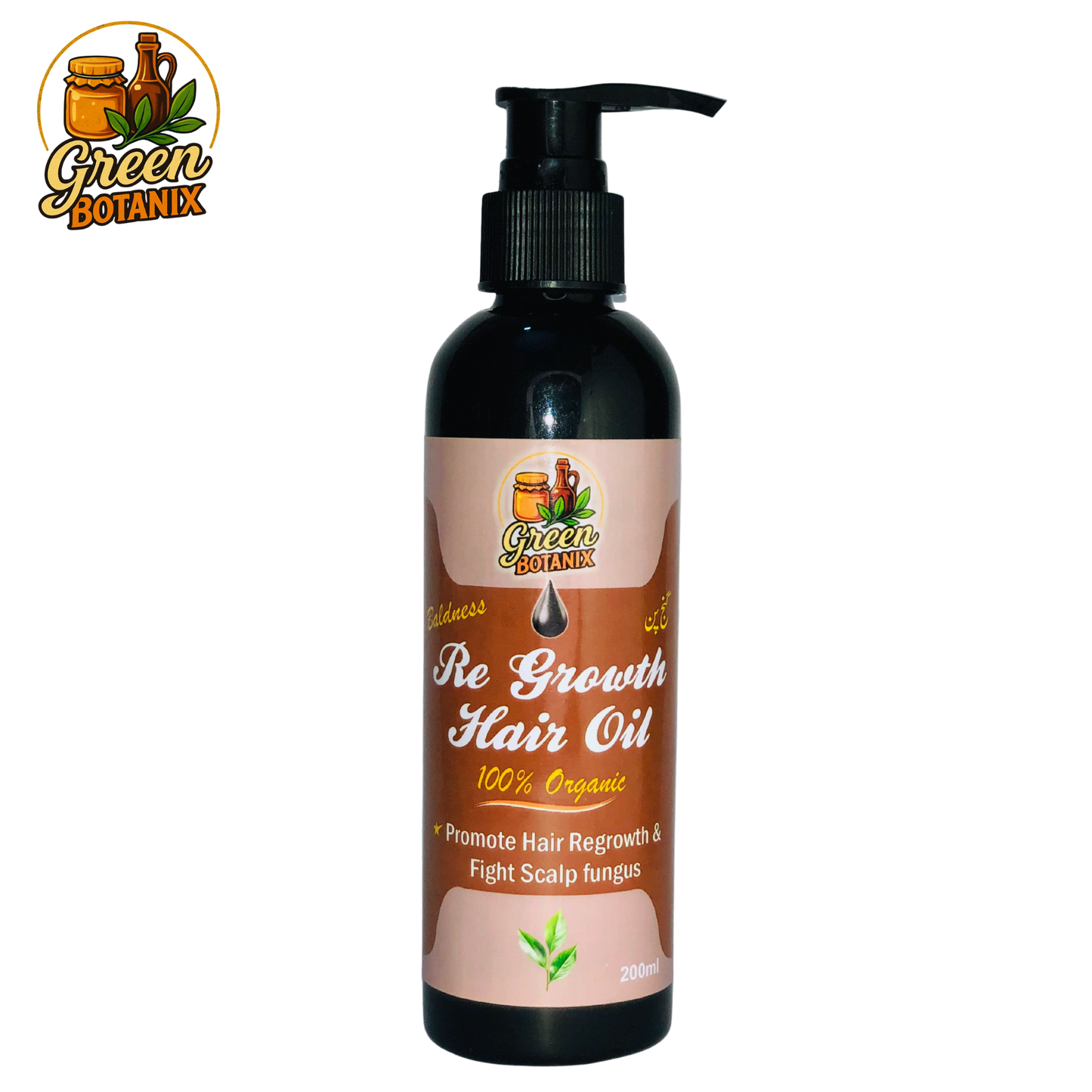 Green Botanix Re-Growth Oil - 100% Herbal For Hair Regrowth & Bald Spots
