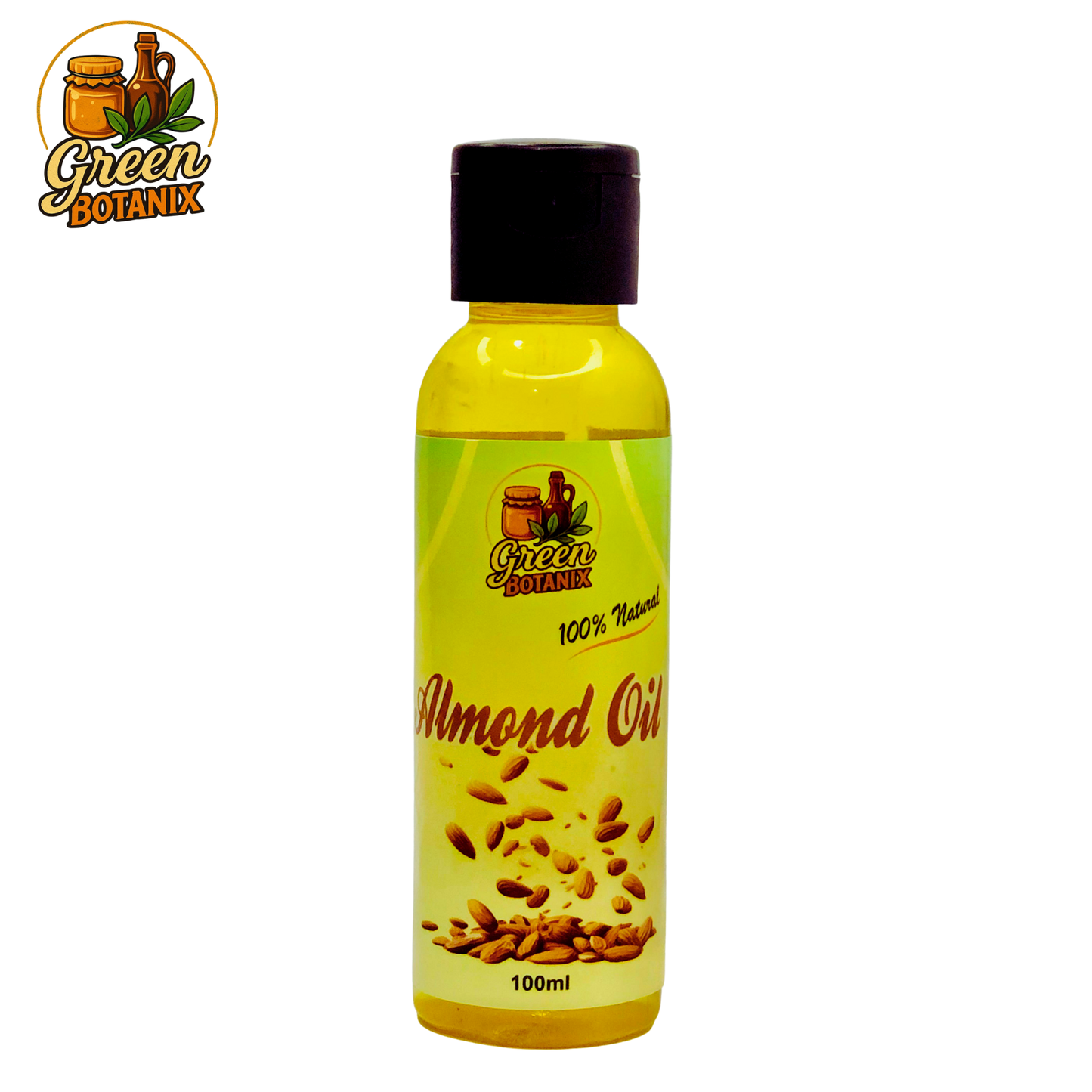 Green Botanix Sweet Almond Oil - 100% Pure & Natural Oil for Hair, Skin & Body Care
