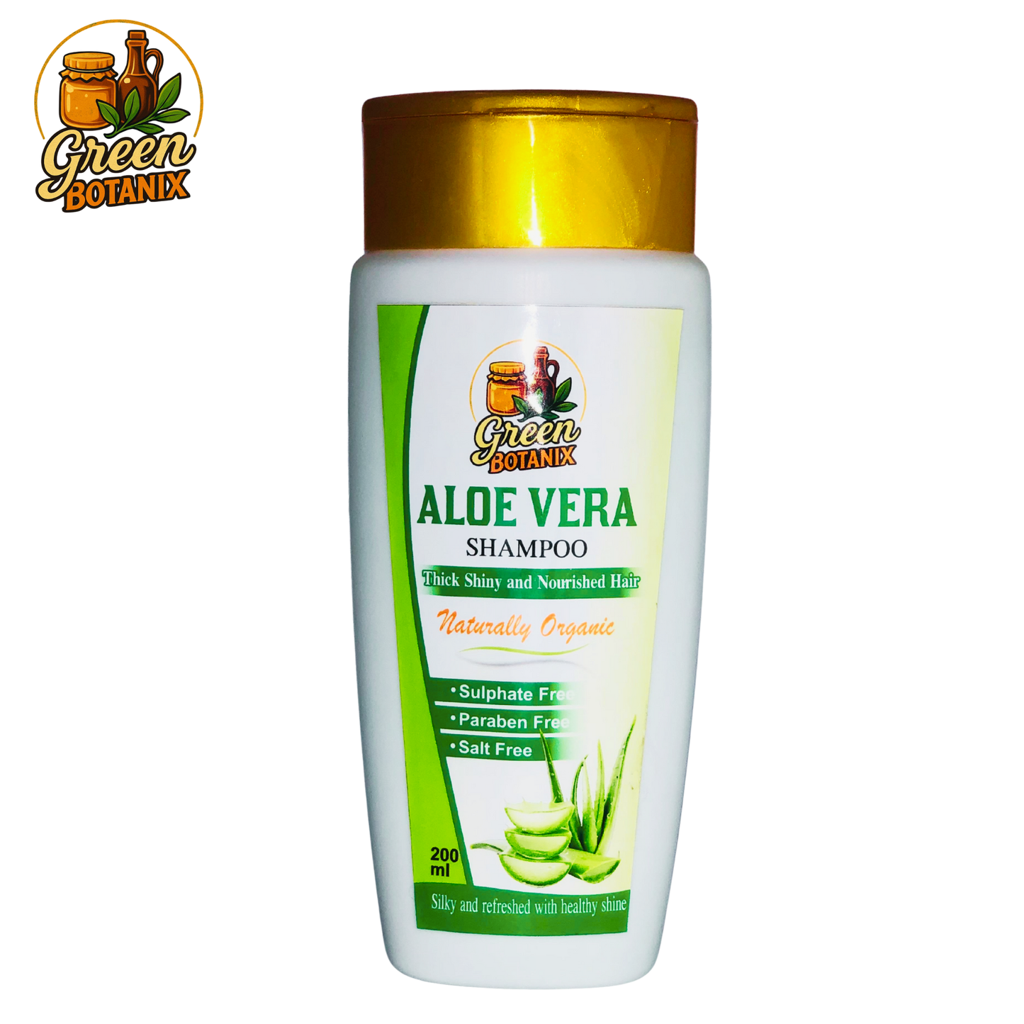Green Botanix Aloe Vera Shampoo - Sulphate Free (200ml) - Thick Shiny & Nourished Hair