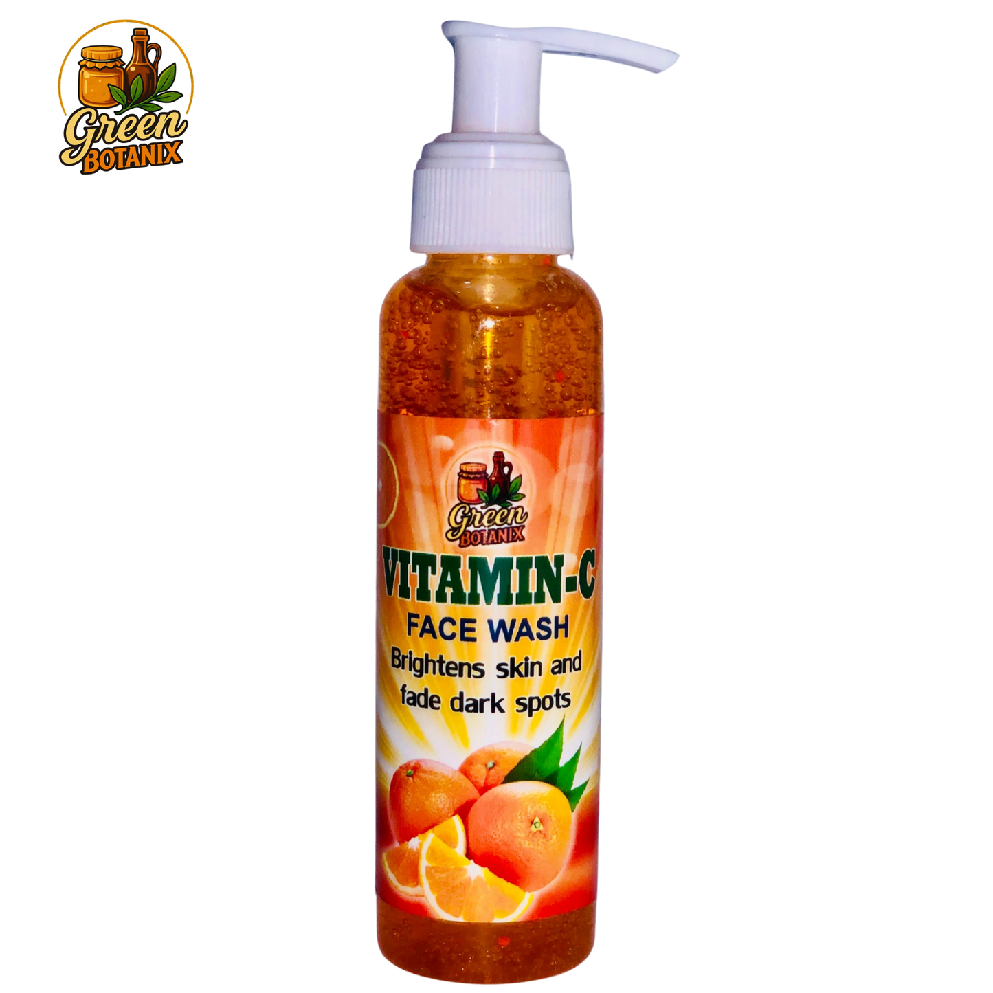 Green Botanix Vitamin C Facewash (100ml) - 100% Organic Brightening Face Cleanser for Glowing Skin