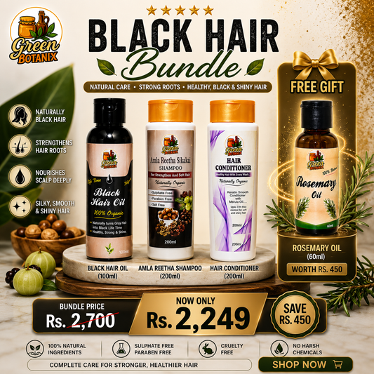 Complete BLACK-HAIR bundle + Free Rosemary Oil