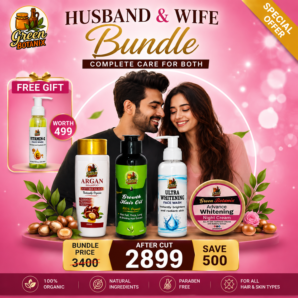 Husband & Wife Complete Care Bundle + FREE Vitamin E Facewash