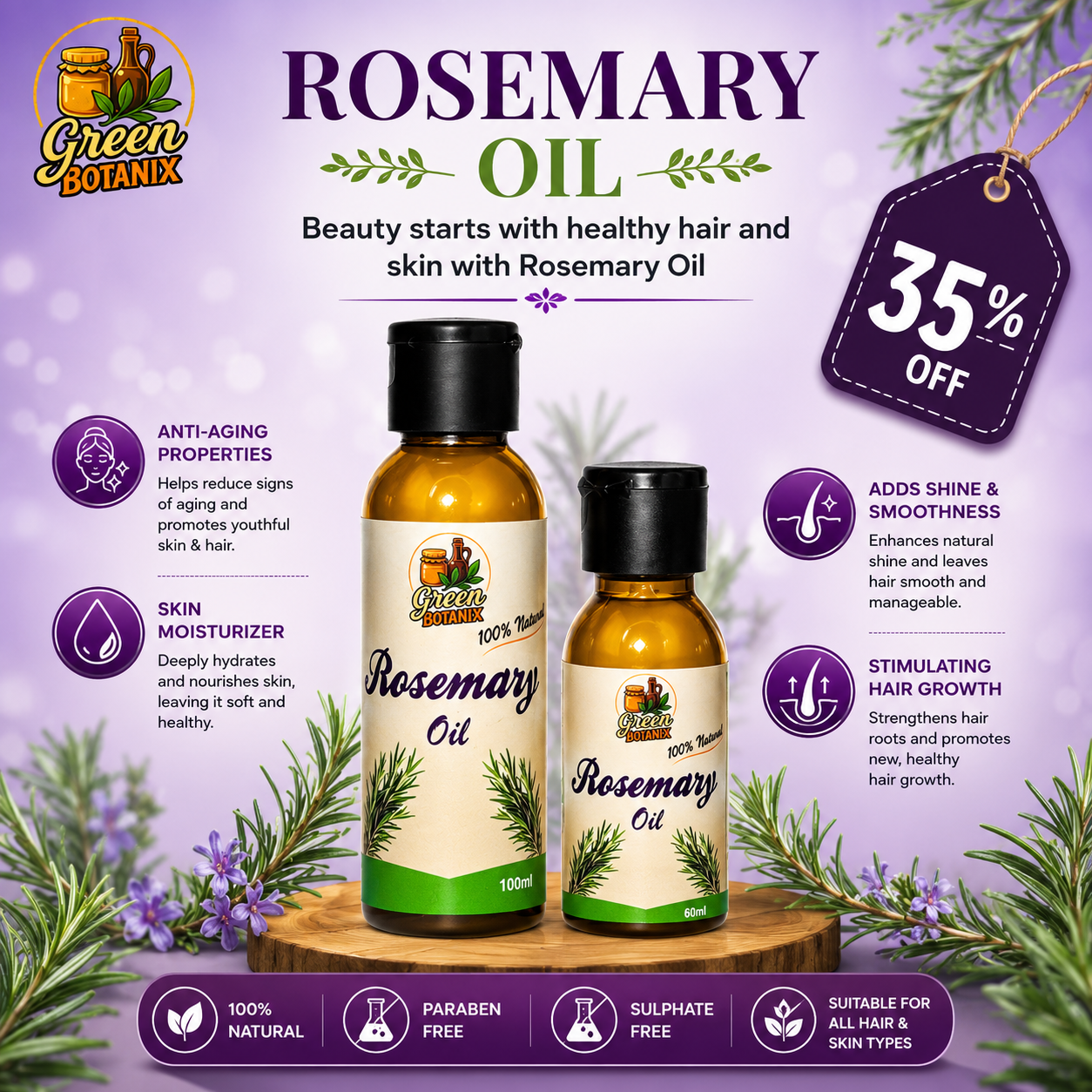 Rosemary Oil - 100% Organic