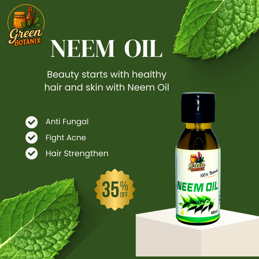 Green Botanix Neem Oil (60ml) - 100% Original - Hair & Skin Care