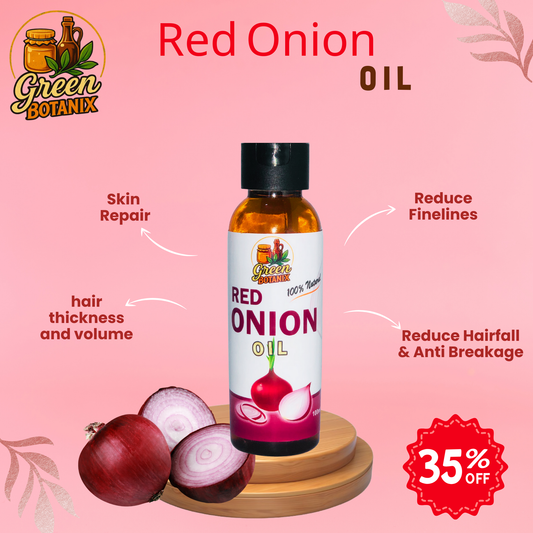 Green Botanix Red Onion Oil (100ml) - 100% Original - For Hair Fall Control