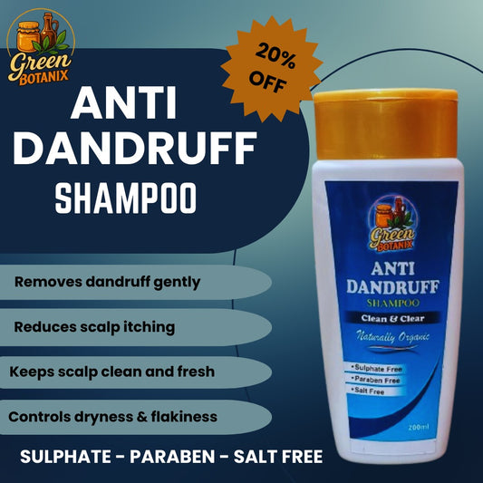 Green Botanix Anti Dandruff Shampoo - Sulphate Free (200ml) - Itch Control & Flake-Free Hair