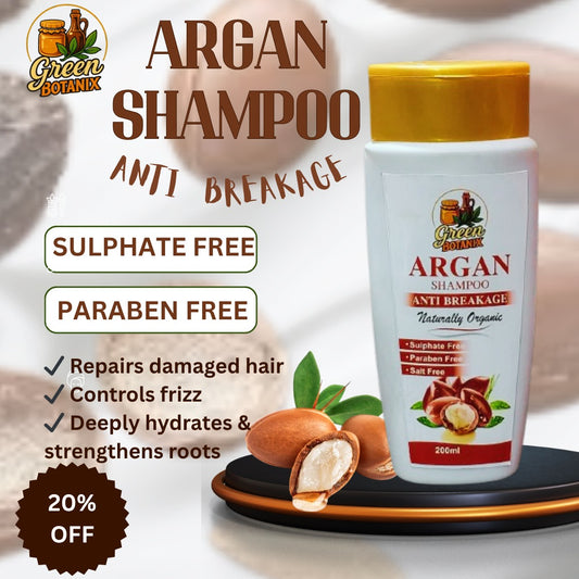 Green Botanix Argan Shampoo - Sulphate Free (200ml) - Anti Breakage
