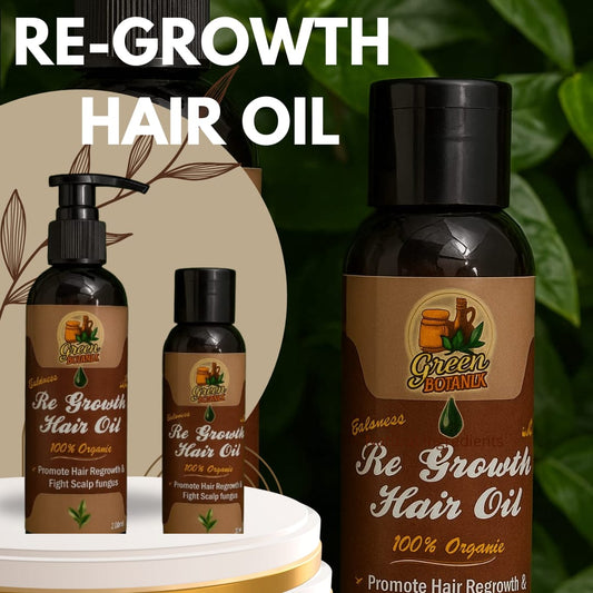Green Botanix Re-Growth Oil - 100% Herbal For Hair Regrowth & Bald Spots