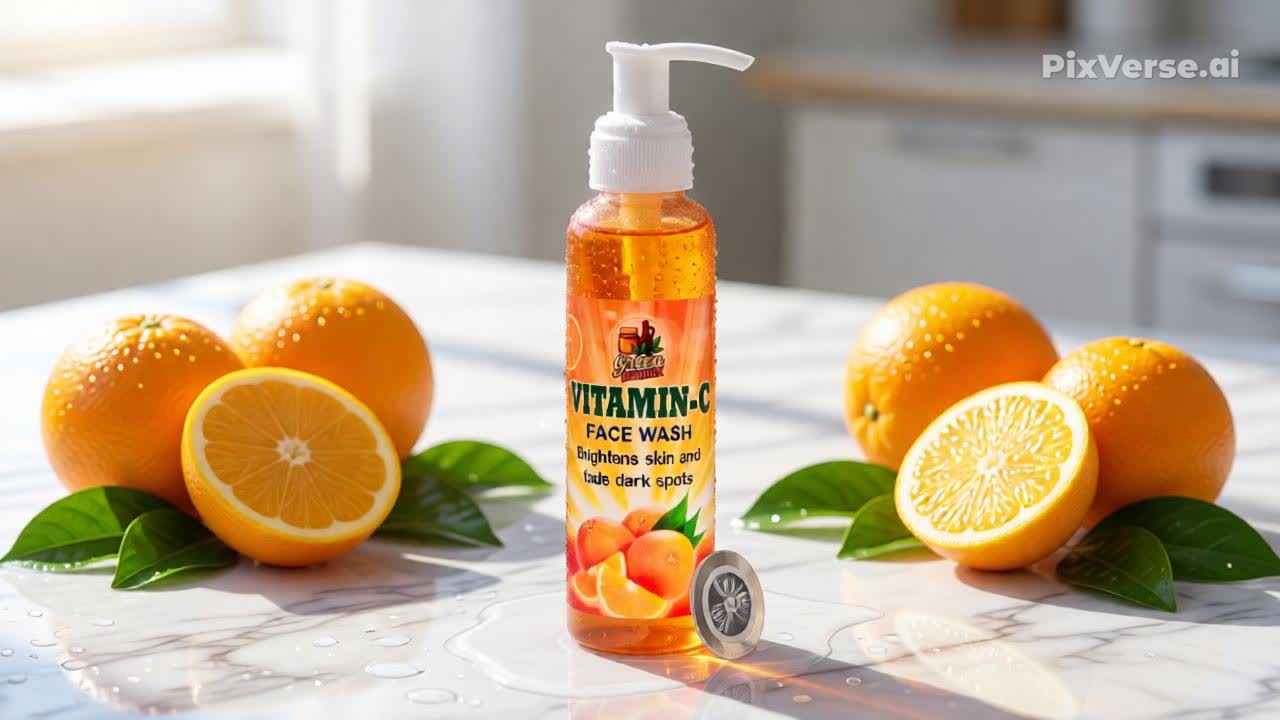 Green Botanix Vitamin C Facewash (100ml) - 100% Organic Brightening Face Cleanser for Glowing Skin