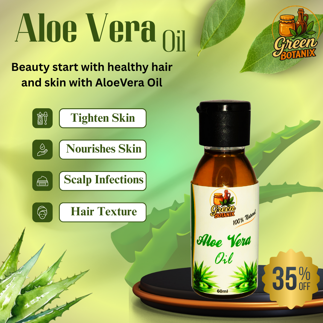 Green Botanix Aloe Vera Oil -  100% Herbal Oil for Healthy Hair & Glowing Skin