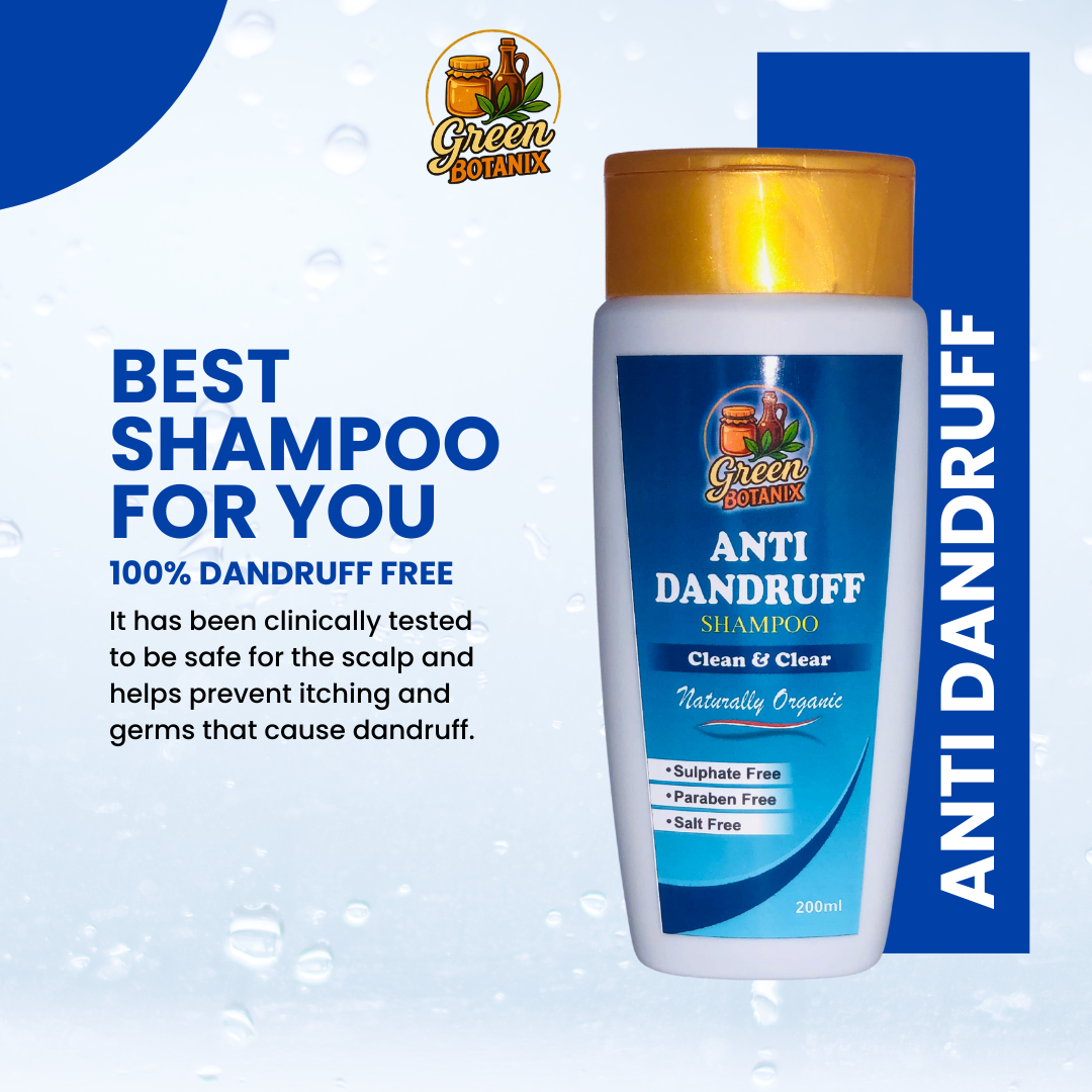 Green Botanix Anti Dandruff Shampoo - Sulphate Free (200ml) - Itch Control & Flake-Free Hair