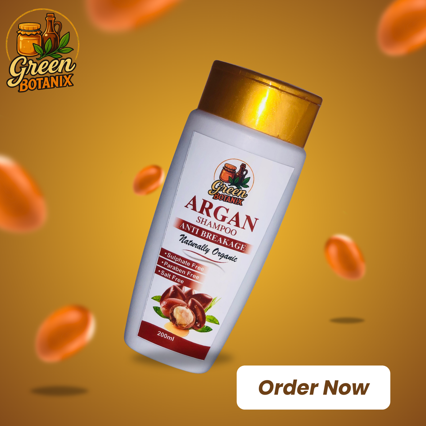 Green Botanix Argan Shampoo - Sulphate Free (200ml) - Anti Breakage