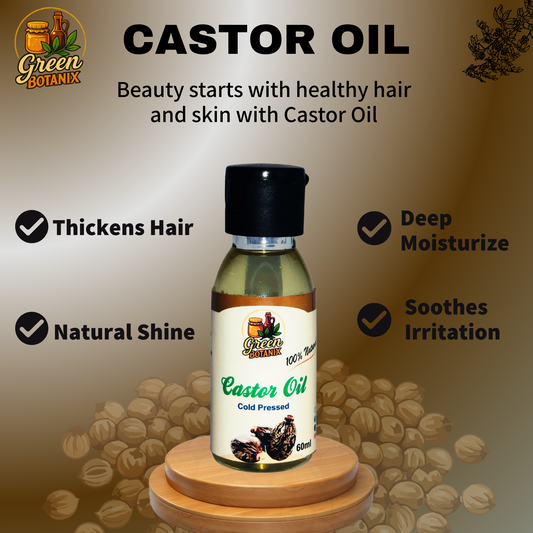 Green Botanix Castor Oil - 100% Pure & Natural Oil for Hair, Skin & Eyelashes