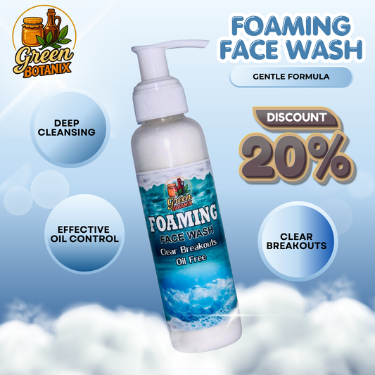 Green Botanix Foaming Facewash (100ml) - 100% Organic Deep Cleansing & Fresh Glow Formula