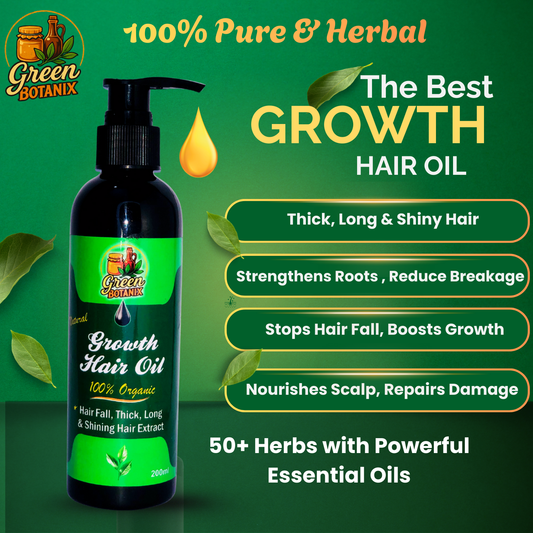 Green Botanix Growth Hair Oil - 100% Herbal For Hair Fall Control & Hair Strength