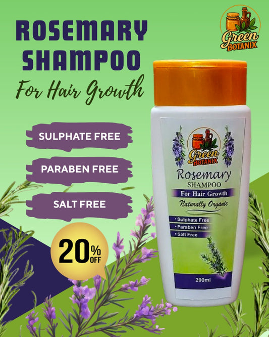 Green Botanix Rosemary Shampoo - Sulphate Free (200ml) - For Hair Growth